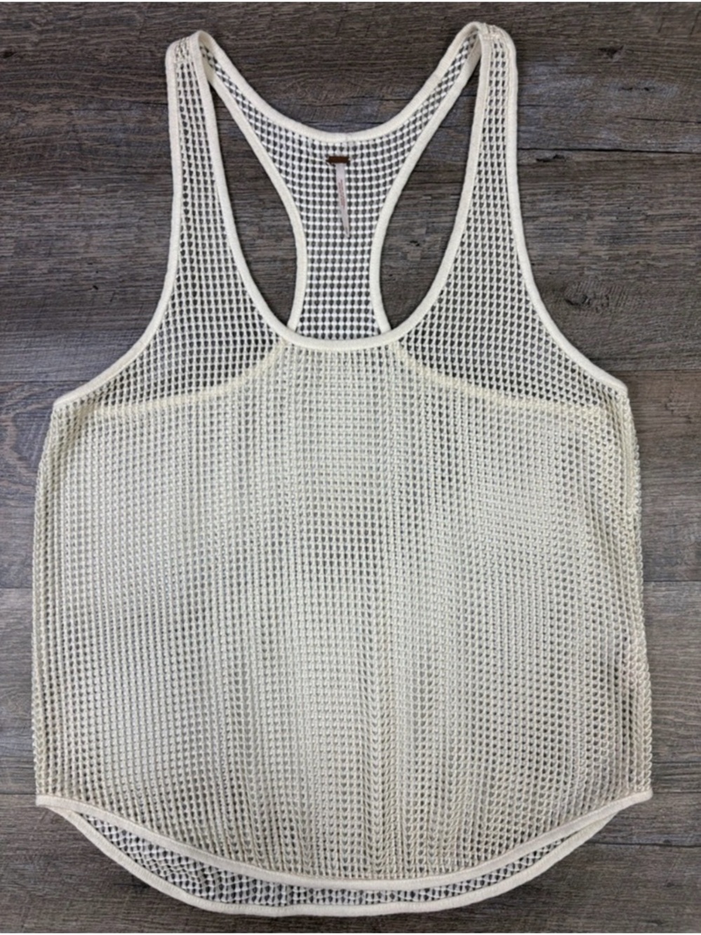 Free People Cream White Mesh Tank Top XS